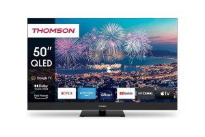 🛍️ Thomson TV 50 İnç (127 cm) Qled Plus 4K Uhd Smart Google TV, Entegre Soundbar, Sesli Kontrol, Chromecast, Dolby Vision/Atmos, Merkezi Dönebilen Stand, 50QG6C14