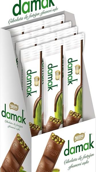 🚨 Nestlé Damak Antep Fıstıklı Sütlü Çikolata Stick, 18 g x 12 Adet