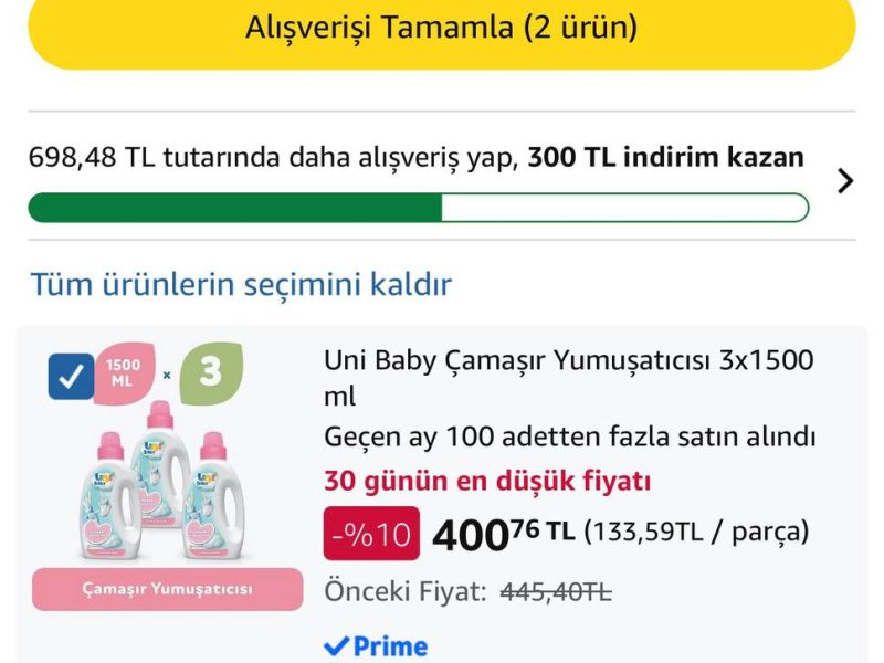 Uni Baby Çamaşır Yumuşatıcısı 3×1500 ml — %50 İndirim