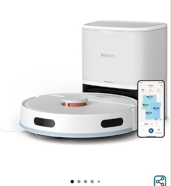Philips 2000 Serisi Islak Kuru Moplu İstasyonlu Robot Süpürge, Homerun Uygulaması, Lds Radar Navigasyon, Beyaz, Xu2100/2
