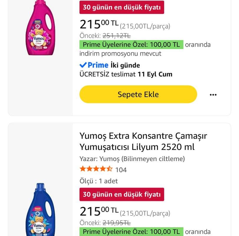 Yumoş Extra Konsantre Çamaşır Yumuşatıcısı Orkide/Lilyum 2520 ml 105 Yıkama