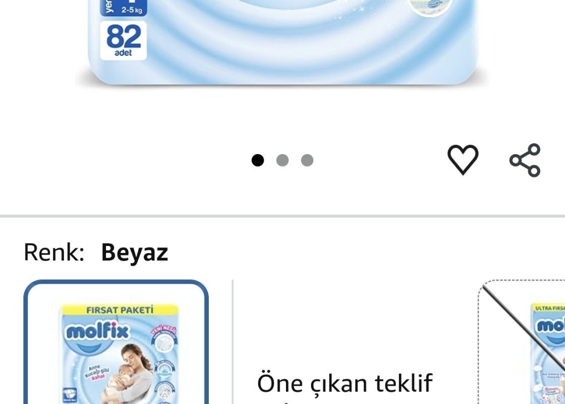 Molfix Fırsat Paketi Yenidoğan 1 Beden Bebek Bezi (1 x 82 Adet), Beyaz — %50 İndirim