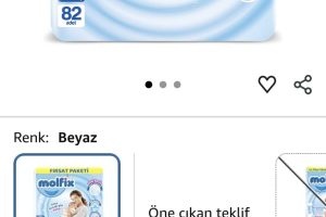 Molfix Fırsat Paketi Yenidoğan 1 Beden Bebek Bezi (1 x 82 Adet), Beyaz — %50 İndirim