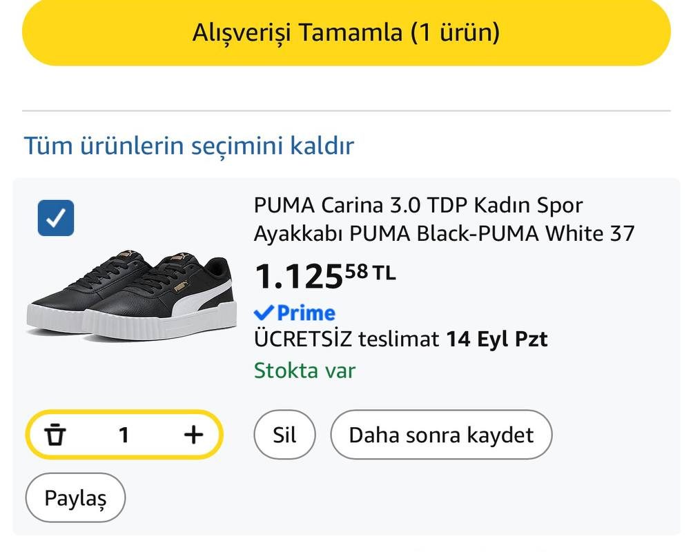 Puma Carina 3.0 Kadın Spor Ayakkabı — %25 İndirim