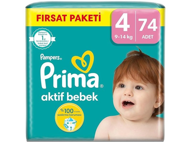 🛍️ Prima Bebek Bezi Aktif Bebek 4 Beden 74 Adet Mega Fırsat Paketi