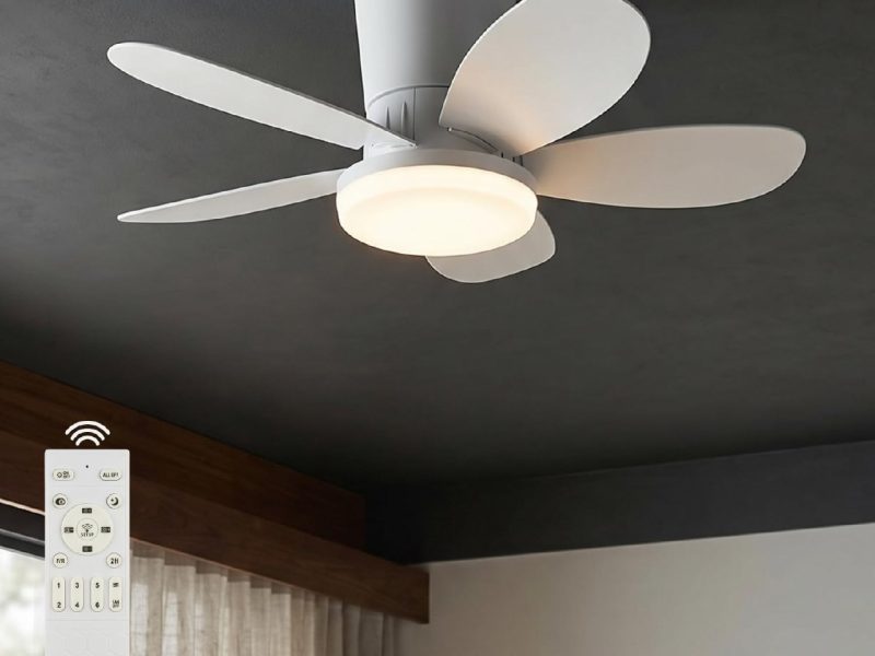 🛒 64cm Modern Goes Uzaktan Kumandalı 5 Kanatlı Tavan Vantilatörü Ve Led Lamba Işık 42W Beyaz-Beyaz — %51 İndirim