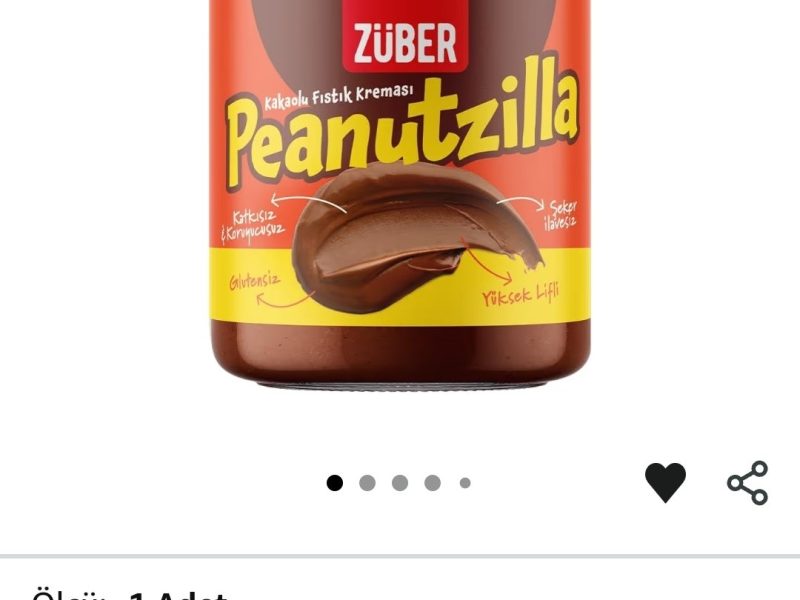 Züber Peanutzilla Kakaolu Fıstık Kreması 315 Gr / 231₺