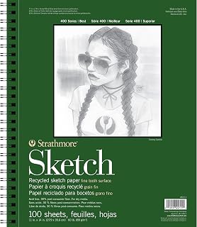 Strathmore 400 Serisi Eskiz Defteri, Geri Dönüştürülmüş Kağıt, 11x14 inç, 100 Yaprak - Çizim, İllüstrasyon, Sanat Sınıfı Öğrencileri için Sanatçı Eskiz Defteri