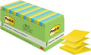 Ultra Pop-up Note dolgu, 3 x 3, Assorted Colors, 18 100-sheet PADS/Paket