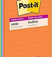 Post-it Süper Yapışkan Çizgili Notlar, 4 Yapışkan Not Defteri, 4 x 6 inç, Okul Malzemeleri, Ofis Ürünleri, Dikey Yüzeyler, Monitörler, Duvarlar ve Pencereler için Yapışkan Notlar, Enerji Arttırma — %25 İndirim | Amazon TR Fırsatı