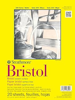 Strathmore 300 Serisi Bristol Pürüzsüz Kağıt Ped 27,9 x 35,6 cm, 20 Yaprak, Kağıt, Şeffaf, 11x14