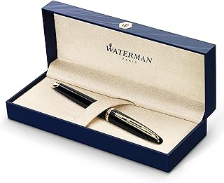 Waterman dolgu tutucu, ince uç, 18 K ayrıntılar, altın renkli süslemeler, boyalı uç kalınlığı F Siyah
