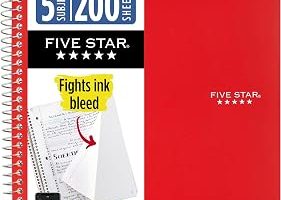 Five Star Spiral Defter + Çalışma Uygulaması, 5 Konu, Kolej Çizgili Kağıt, Mürekkep Kanamasıyla Mücadele, Suya Dayanıklı Kapak, 200 Yaprak, Kırmızı (72077) — %35 İndirim | Amazon TR Fırsatı