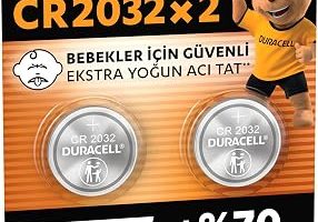 DURACELL CR 2032 Lityum Düğme Pil (2’li Paket) – 3V, (CR2032) — %34 İndirim | Amazon TR Fırsatı