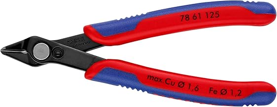 KNIPEX Elektronik Süper Kesiciler, yumuşak teller ve fiber optik kablolar için elektronik çapraz kesiciler, paslanmaya karşı perdahlanmış, 125 mm 78 61 125