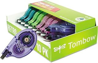 Tombow 68723 MONO Retro Düzeltme Bandı, Çeşitli Renkler, 10'lu Paket. Anında Düzeltmeler için Kullanımı Kolay Aplikatör