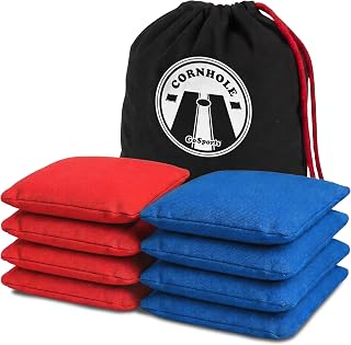 GoSports Official Regulation Cornhole Bean Bags Set (8 All Weather Bags) - America Stars and Stripes or Red and Blue - Choose Your Style