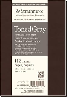 Strathmore Toned Gray Serie 400 eskiz defteri, gri tonlu, 118 g/m², 14 x 20,3 cm, yumuşak kapak, 112 sayfa