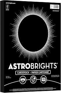 Astrobrights Renkli Kart Stoğu, 29,5 kg Kapak Ağırlığı, 8,5 x 11, Eclipse Siyah, 100/Paket
