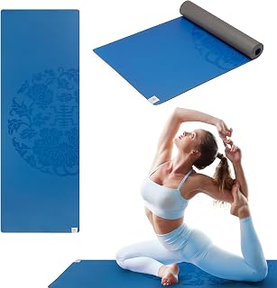 Gaiam dry-grip yoga matı – 5 mm kalınlığında kaymaz egzersiz ve fitness matı, standart veya sıcak yoga, pilates ve yer egzersizleri için – yastıklı destek, kaymaz kaplama – 173 x 61 cm