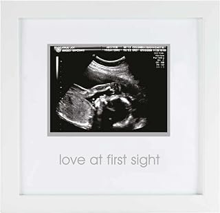 Pearhead İlk Görüşte Aşk Sonogram Resim Çerçevesi, Hamilelik Hatırası Fotoğraf Çerçevesi, Cinsiyetsiz Bebek Odası Dekoru, Anneler Günü Aksesuarı, Beyaz