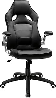 SONGMICS Oyuncu Koltuğu, Ofis Koltuğu, Döner Sandalye, Siyah, Obg62B, 70 X 65 X 115 Cm