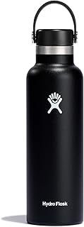 Hydro Flask Üniseks – Yetişkin Standart ağız İçecek şişesi, paslanmaz çelik ve vakum yalıtımlı, sızdırmaz esnek kapaklı