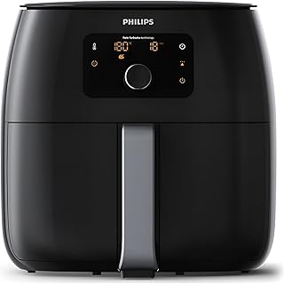 Philips Premium Airfryer XXL – Yağ Alma Teknolojisi, Hızlı Hava, Dijital Ekran, Kızartma/Fırın/Izgara/Fırında Pişirme/Yeniden Isıtma, 1.4kg Kapasite, Bulaşık Makinesinde Yıkanabilir, Siyah (HD9650/90)