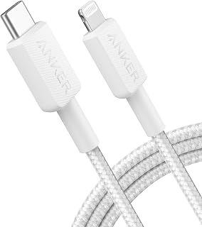Anker 322 USB-C to Lightning Örgülü Kablo, 1.8 m, Beyaz - A81B6