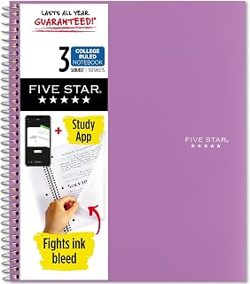 Five Star Spiral Notebook, 3 Subject, College Ruled Paper, 150 Sayfa, 11