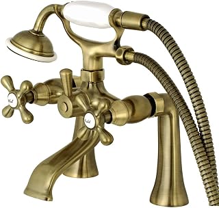 Kingston Brass KS268AB Kingston 17,7 cm Merkezi Güverte Montaj Küvet Dolgusu, Vintage Pirinç