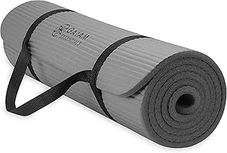 Gaiam Essentials, dicke Yogamatte, Fitness- und Trainingsmatte mit leicht zu verwendendem Yogamatten-Tragegurt, 183 cm L x 61 cm B x 1 cm dick