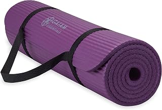 Gaiam Essentials Kalın Yoga Minderi Fitness ve Egzersiz Minderi Kolay Sıkmalı Yoga Minderi Taşıyıcı Kayış, 183 cm U x 61 cm G x 1 cm Kalınlık