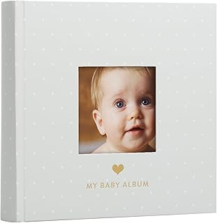 Pearhead Bebek Fotoğraf Albümü, Yeni ve Bekleyen Ebeveynler için Hatıra Kitabı, Cinsiyetsiz Bebek Aksesuarı, Baby Shower için İdeal Hediye, 200 Resim Tutar, Gri ve Beyaz Puantiyeli