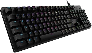 Logitech G 512 Mekanik Oyun Klavyesi,RGB Lightsync Arkadan Aydınlatmalı Tuşlar,GX Kahverengi Dokunsal Anahtar Anahtarları,Fırçalanmış Alüminyum Kasa,Özelleştirilebilir F Tuşları,USB Geçişi - Siyah