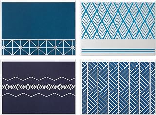Hallmark Boş kart çeşitleri, geometrik gümüş folyo (zarflı 40 not kartı)