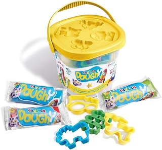 CARIOCA Doughy 2 yaş için kalıplama macunu seti 3 renk ve 4 kalıp
