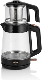 Arzum AR3101-CC Gusto Çay Makinesi, 900 ml Cam Demlik, 2 L Su Isıtıcı Haznesi, Paslanmaz Çelik Filtre
