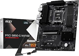 MSI PRO B850-S WIFI6E, AM5 Anakart, DDR5 8200MHz(OC), HDMI DP, 2x M.2, USB 10Gbps, 2.5G LAN, Wi-Fi 6E, ATX