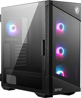 MSI MPG Velox 100R - Mid-Tower Oyun Bilgisayarı Kasası - Temperli Cam Yan Panel - 4 x 120 mm ARGB Fanlar - 360 mm'ye kadar Radyatöre Kadar Sıvı Soğutma Desteği - Optimize Edilmiş Hava Akışı için Mesh
