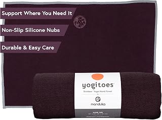 Manduka Yogitoes Yoga Havlusu, Kaymaz ve Hızlı Kuruyan Sıcak Yoga için Kauçuk Tabanlı Kavrama Noktaları, İnce ve Hafif, 40 cm, Indulge