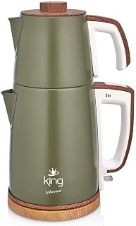 King KCM336 Nihavend Çay Makinesi | 1,7L Su Isıtıcı & 1,2L Demlik | Paslanmaz Çelik | Sıcak Tutma Fonksiyonu | Enerji Tasarrufu