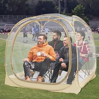 EighteenTek Pod Tüm Hava Şartlarına Uygun Spor Çadırı, Sızdırmaz Zeminli, Anlık Çadır Barınağı, Dış Mekan Balon Çadırı, Yağmur Çadırı Kamp Güneş Barınağı Anlık Şeffaf, Patent Bekleniyor, Spor