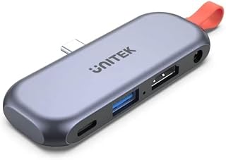 Unitek D1070A uHUB Q4 Lite 4'ü 1 arada USB-C Hub iPad Pro ve Air için HDMI ve 100 W Power Delivery/Alüminyum alaşım ve ABS çevre dostu plastik