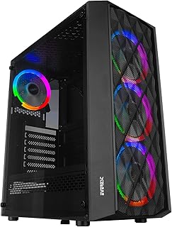 Everest BUMPY 4x12cm ARGB Fanlı Tempered Camlı Gaming Oyuncu Kasası, Siyah
