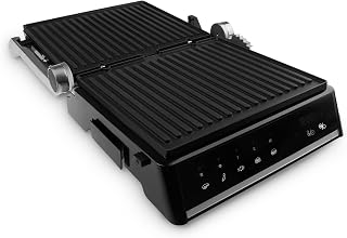 Homend Grilliant 1341H Inox Gövdeli, Döküm Plakalı, 5 Programlı, Led Ekranlı Grill Tost Makinesi ve Izgara Makinesi