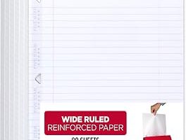 Five Star Gevşek Yaprak Kağıt, 6’lı Paket, 3 Delikli Delgeç Defter Kağıdı, Güçlendirilmiş Geniş Çizgili Dolgu Kağıdı, Mürekkep Kanamasıyla Mücadele, 8″ x 10-1/2″, Paket başına 80 Yaprak (150025) — %23 İndirim | Amazon TR Fırsatı