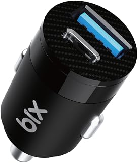 Bix BXAC65C 65W PD Type-C & 18W USB-A Girişli Çift Portlu Hızlı Şarj Özellikli Araç İçi Şarj Cihazı Siyah
