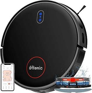 Ultenic D6s Robot Vacuum Cleaner, Vibration Mopping, 3000Pa Strong Suction, Super Slim, APP Control, Ideal for Pet Hair, Hard Floors and Carpets