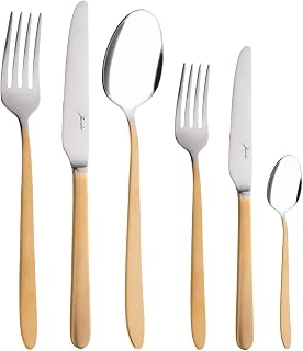 Jumbo 9400 Mat Altın 12 Kişilik 84 Parça Çatal Kaşık Bıçak Seti